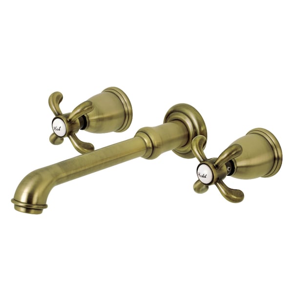 Roman Tub Faucet, Antique Brass, Wall Mount